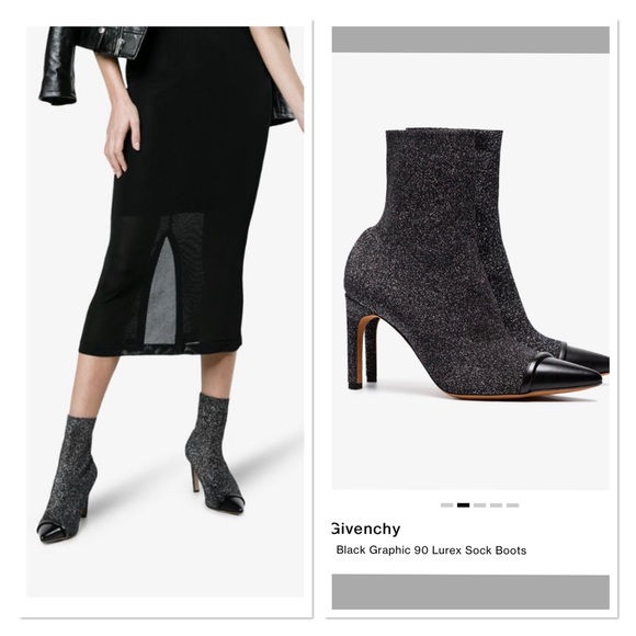 Givenchy Paris Lurex Sock Boots - Picture 1 of 11